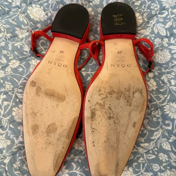 Doen Christina T-Strap Flat — Fuego Suede - Picture 5 of 7